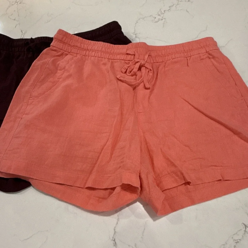 Old Navy Women's Linen Blend Drawstring Shorts Size M Lot of 3 Camo/Colors